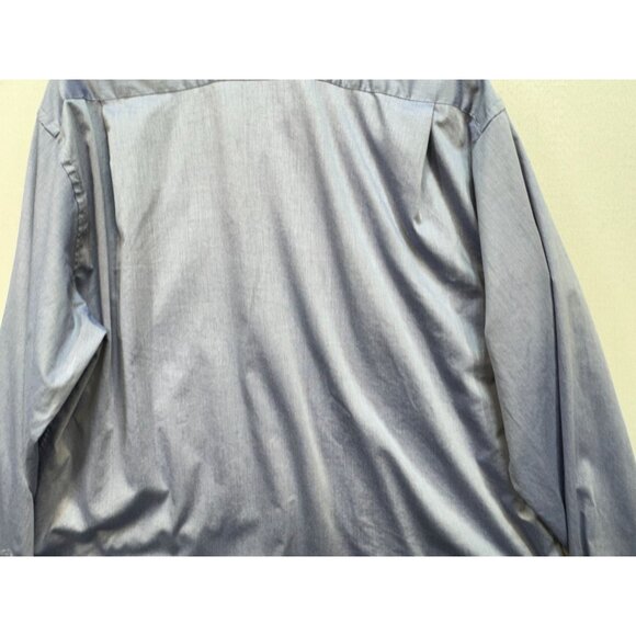 Tommy Hilfiger Mens Dress Shirt Size XL Blue Stretch Wrinkle-Resistant Workwear - Picture 11 of 12